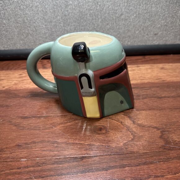 2012 GALERIE Star Wars BOBA FETT Helmet Ceramic 20oz Coffee Mug Cup - Picture 2 of 6